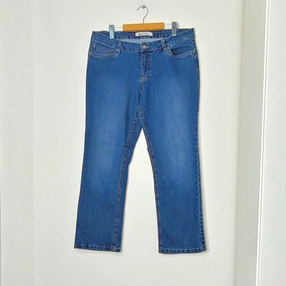 🛍 Wind River Women's Blue Cotton Blend Mid-Rise Cropped Wide Leg Jean Sz 14X30